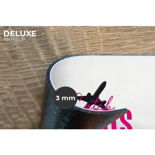 Catch flights not feelings - Vliegtuig - Roze Placemat vinyl groot -closeup