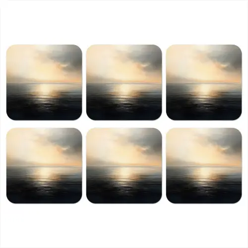 Zon - Horizon - Zee onderzetter kurk middel -3d