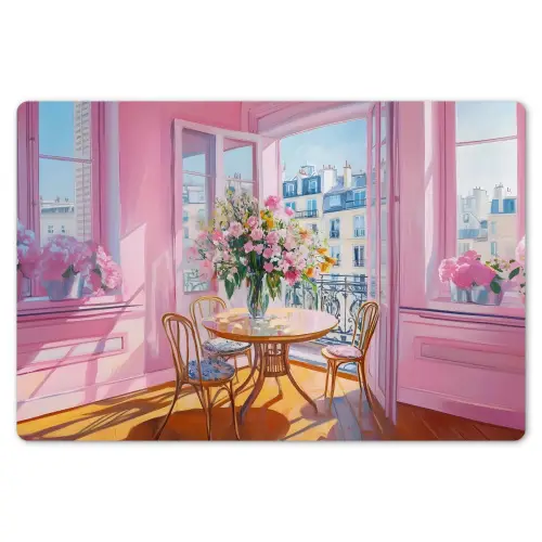 Pink - City - Bloemen Placemat vinyl groot -zzsfeer1_Kitchenyeah-website