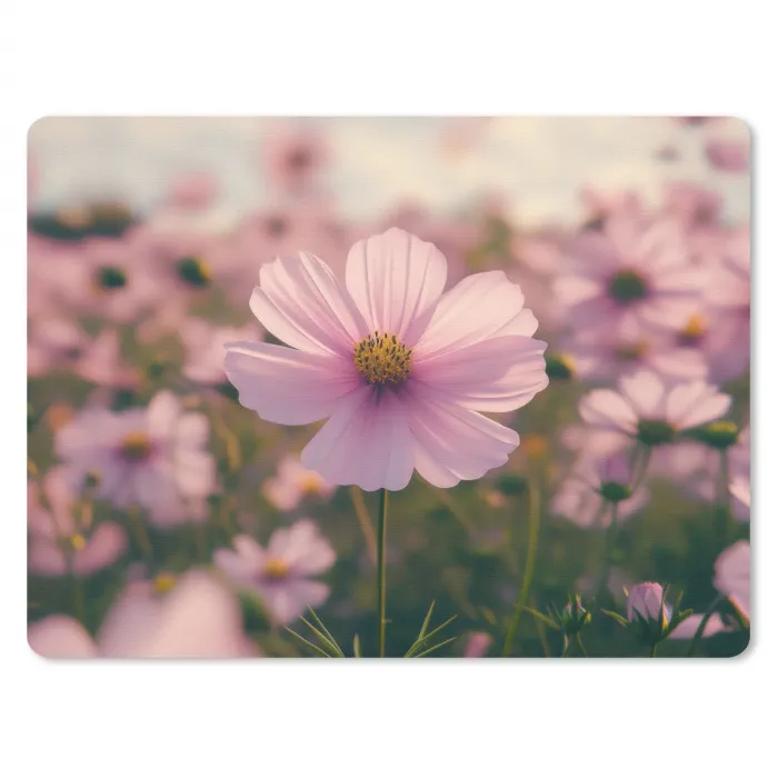 Bloemen - Paars - Wazig muismat rubber klein -3d