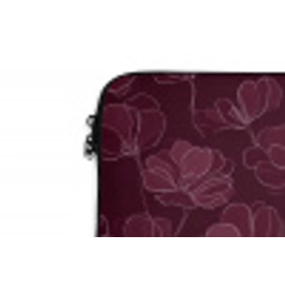 Bloemen - Patroon - Bordeauxrood laptophoes neopreen klein 279 -detail