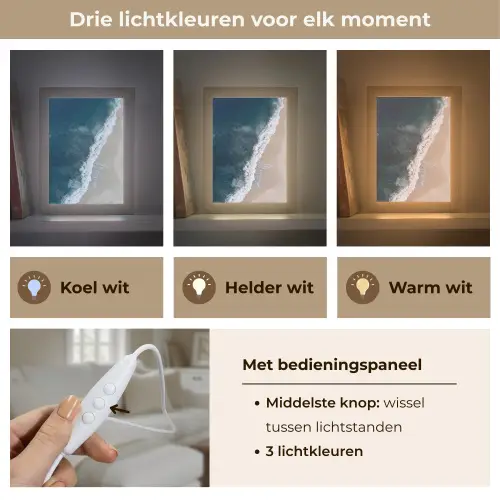 Strand - Zee - Golven Light Box met kabel (Tafellamp) klein -USP_lichtkleurNL