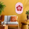 Bloem - Roze - Hartjes Wandcirkel Ovaal Forex klein -sfeer4