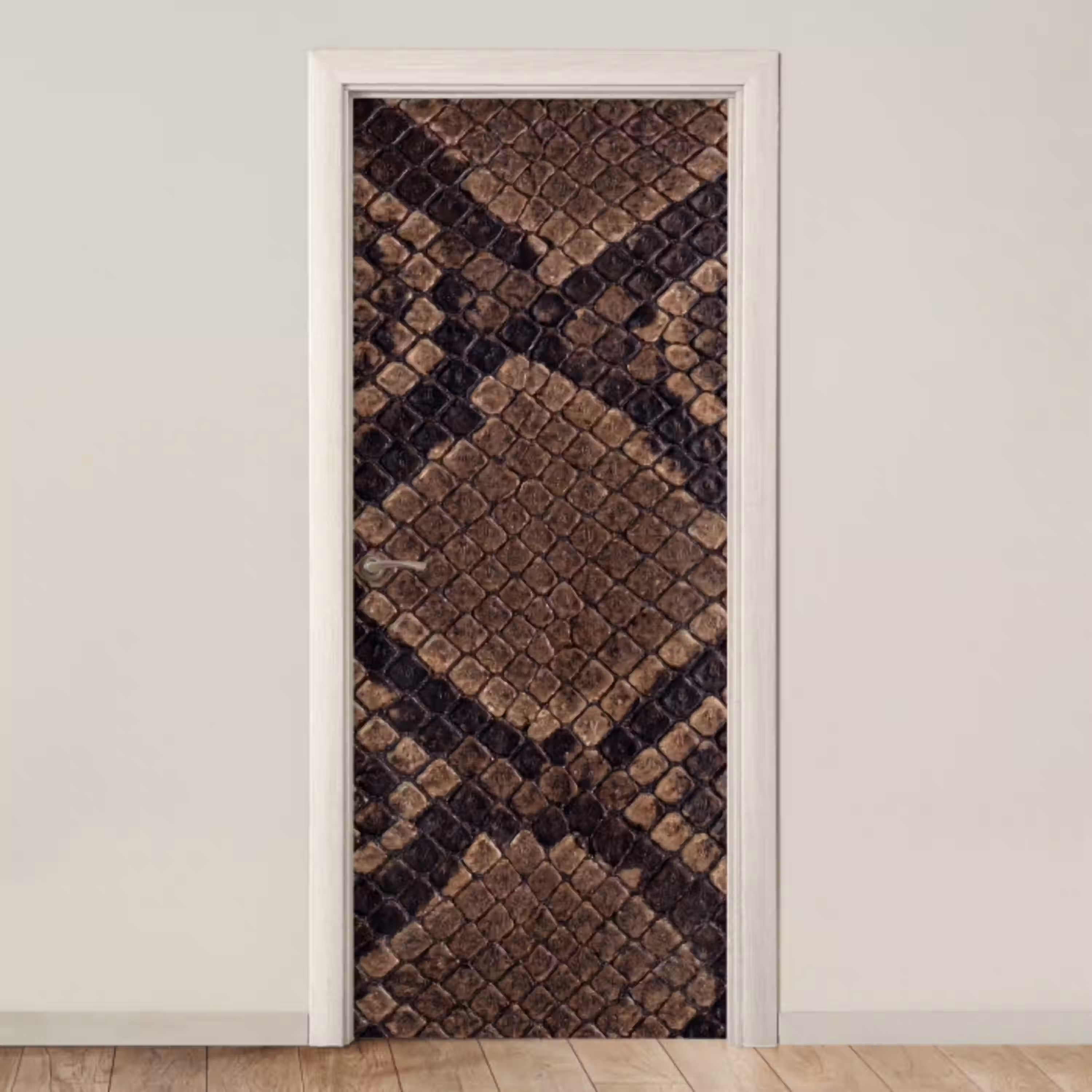 Python - Schubben - Brons deurposter klein -3d_beige