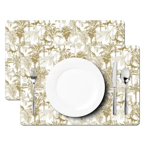 Apen - Jungle - Abstract - Beige Placemat vinyl groot 368 -zzsfeer2_Kitchenyeah-website