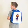 Sterrenmagie met krullen Kinderrugzak - Blauw middel -sfeer2