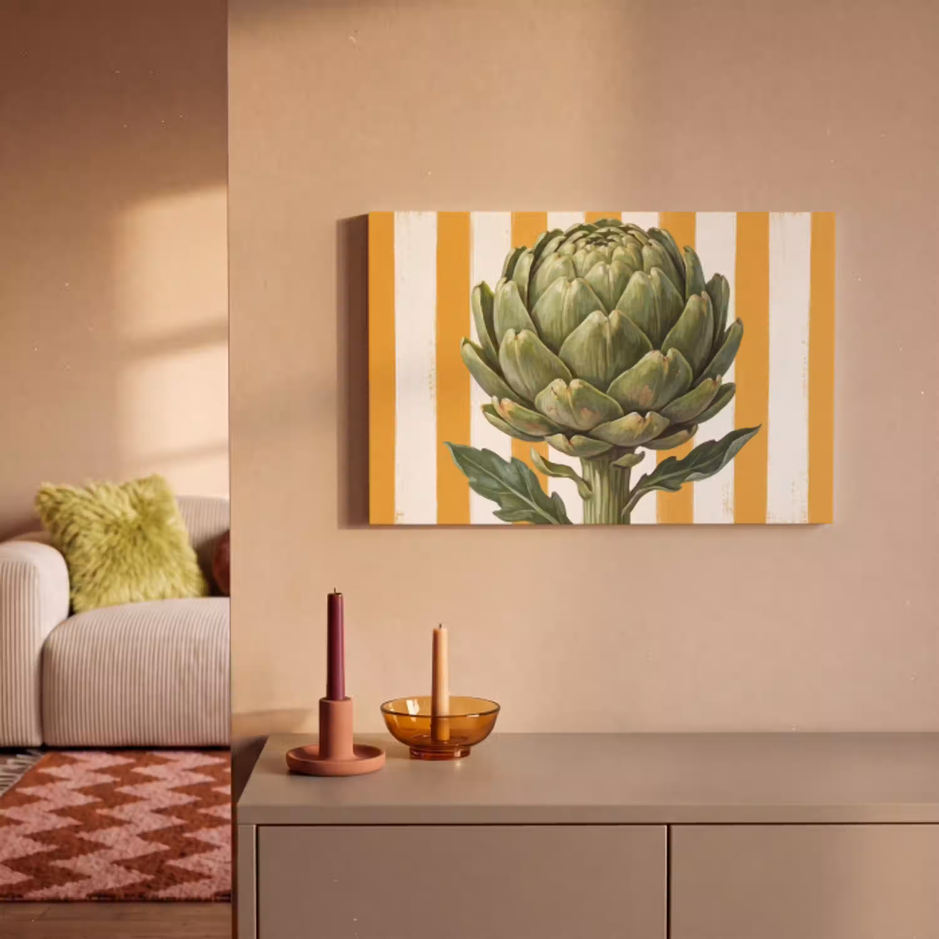Artisjok - Modern - Groente canvas 2cm klein -sfeer1