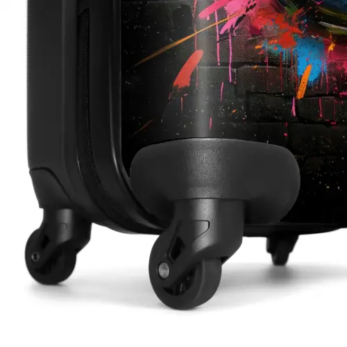 Graffiti voetbal met felle kleuren NBS - Handbagage koffer - Kinderen Unisex middel -wiel
