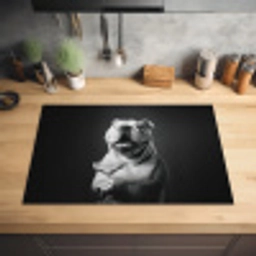Buldog - Hond - Glas Inductie beschermer vinyl 3mm klein -sfeer5