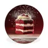 Rode - Velvet - Taart - Eten Wandcirkel aluminium klein -3d