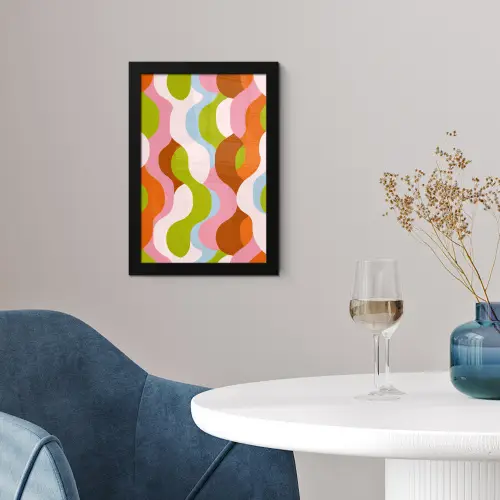 Abstract - Vormen - Roze fotolijst zwart zonder passe partout klein -sfeer4