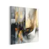 Kunst - Goud - Zilver - Abstract aluminium wit klein -3d