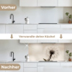 Paardenbloem - Minimalistisch - Wit keuken achterwand 2 middel -voor-na_DE