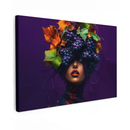Vrouw - Paars - Druiven canvas 2cm klein -z3d