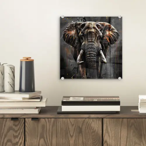 Olifant - Watercolor - Wilde dieren - Luxe plexiglas 5mm klein -sfeer1