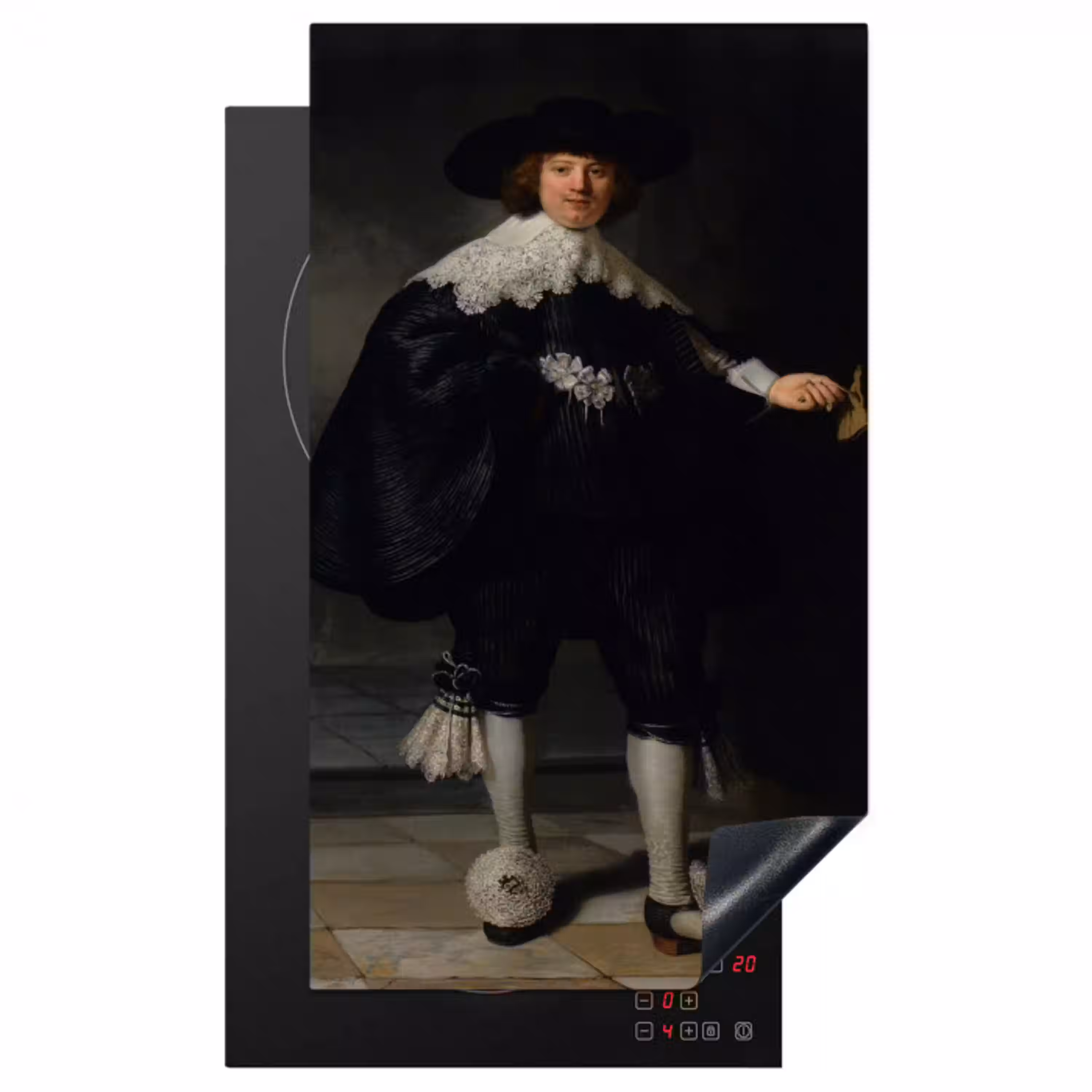 Het huwelijksportret van Marten Soolmans - Rembrandt van Rijn Inductie beschermer vinyl 3mm middel -3d