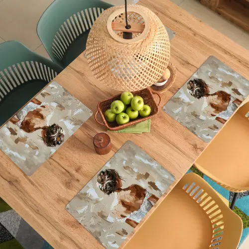 Vrouw - Verf - Abstract - Beige - Modern Placemat vinyl groot -zzsfeer5_Kitchenyeah-website