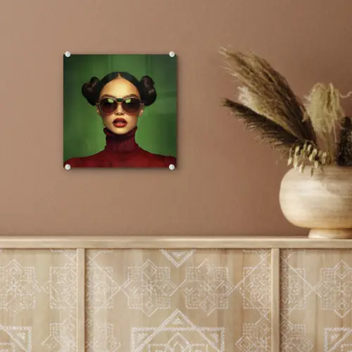 Vrouw - Groen - Bril - Aesthetic - Modern plexiglas 5mm klein -sfeer5