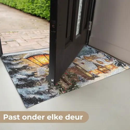 Kerstdorp - Huizen - Sneeuw - Kerst Deurmat klein -USP_NL