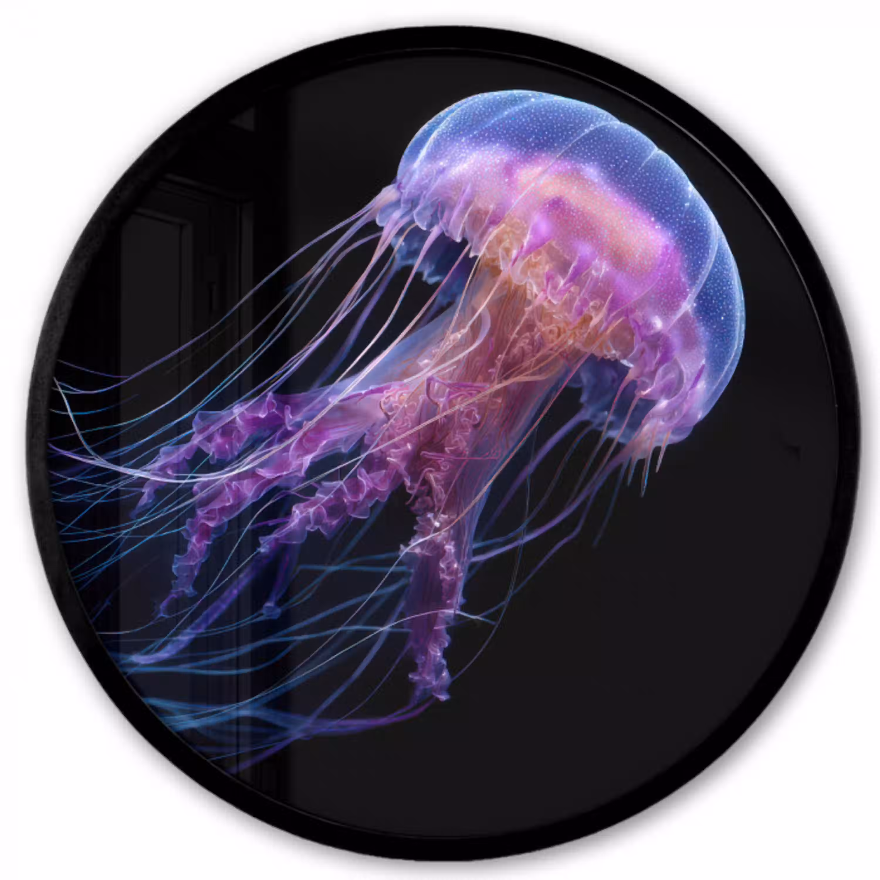 Kwal - Doorzichtig - Roze - Tentakels Fotolijst rond zonder passe partout klein -3d