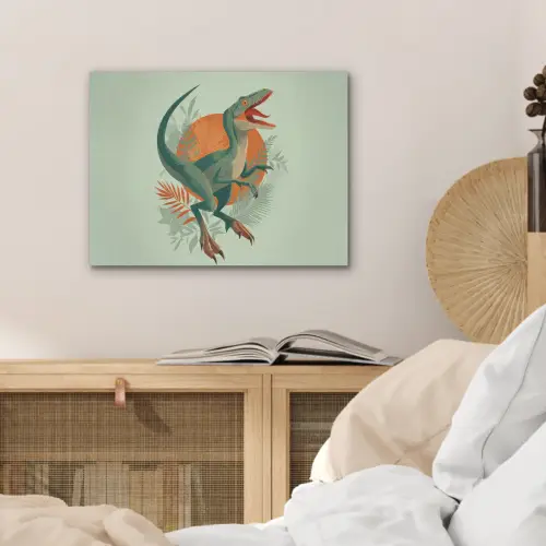 Dino - Bladeren - Grafisch - Groen PET vilt klein -sfeer3