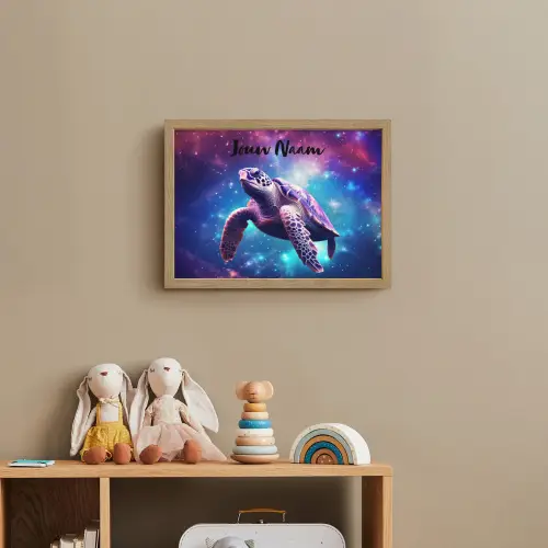 Schildpad - Dier - Galaxy - Ruimte Light Box met batterij (Wandlamp kind) middel -sfeer2_kind