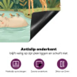 Jungle - Oase - Dieren - Kleurrijk Inductie beschermer vinyl 3mm klein -zzzzzzz-cc-onderkant