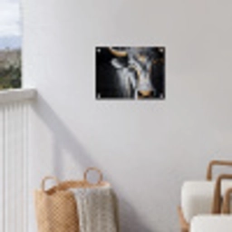 Stier - Hoorns - Snuit - Goud tuinposter los doek klein -sfeer8
