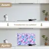 Schelpen - Paars - Blauw - Patroon keuken achterwand spatscherm klein -voor_na_FR