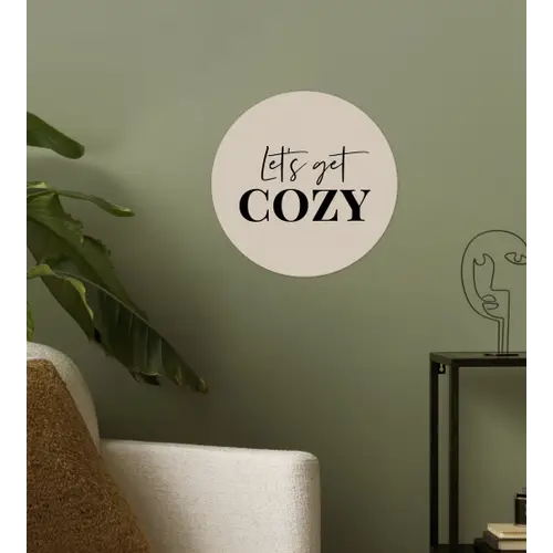 Beige - Winter - Quote - Cozy Wandcirkel behangsticker klein -sfeer2