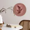 Illustratie - Vogels - Abstract - Roze Wandcirkel kunststof plaat 5mm dik klein -sfeer4