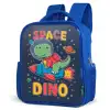 Dino - Raket - Kleurrijk Kinderrugzak - Blauw middel -schuin