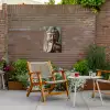 Boedha - Beeld - Bruin - Rust Tuinposter op houten frame 2 cm dik klein -sfeer3