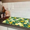 Groen - Bloemen - Citroenpartjes Inductie beschermer vinyl 3mm klein 276 -sfeer3