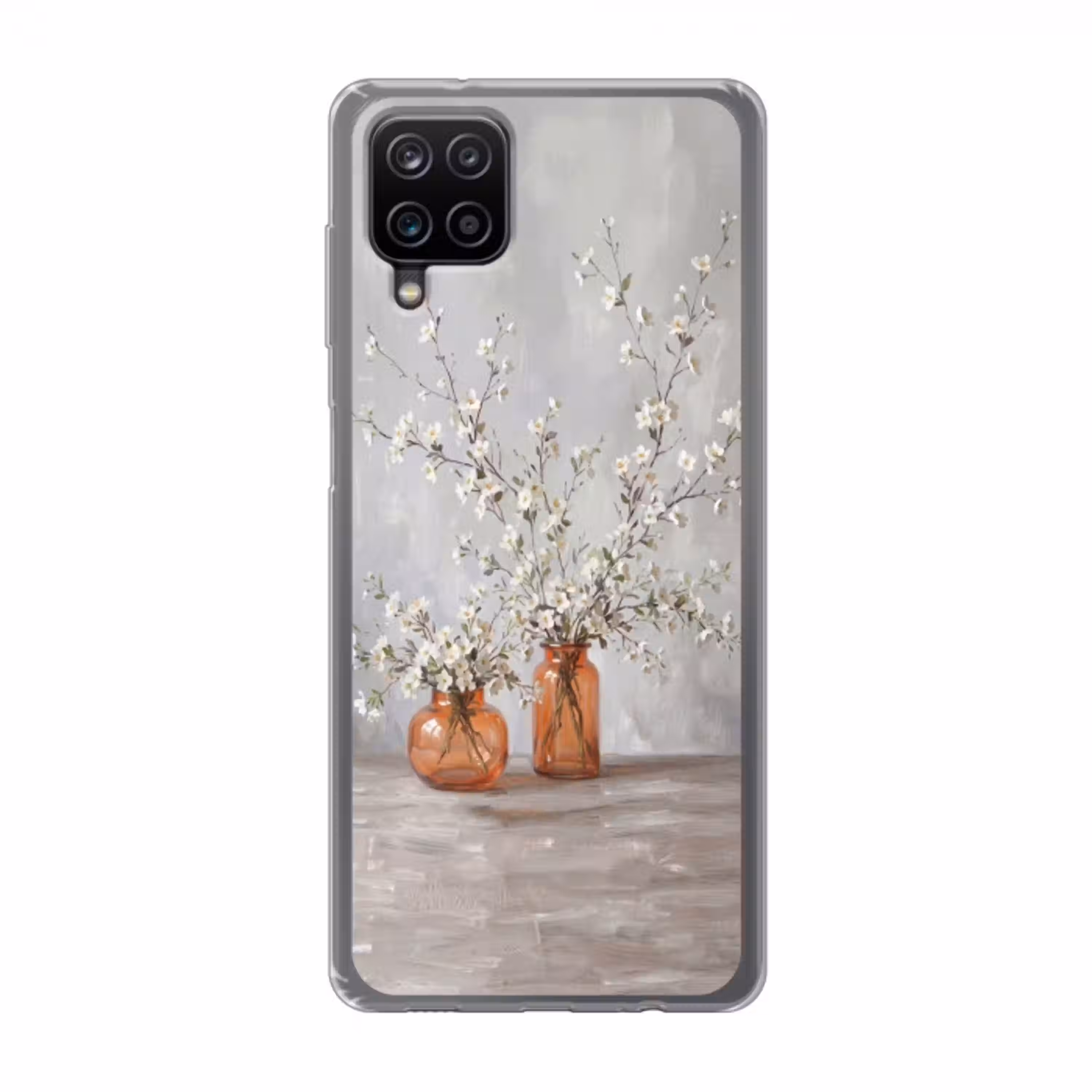 Vazen - Bloemen - Oranje Telefoonhoesje Samsung Galaxy A12 klein -3d
