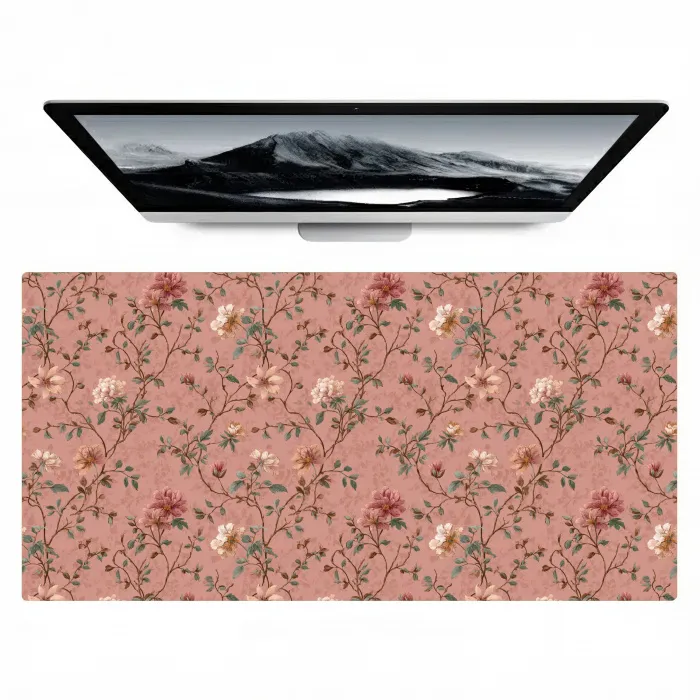 Botanisch - Bloemen - Roze Muismat XXL klein 681 -zzz3d