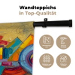 Abstract - Cirkels - Schilderij - Kleurrijk - Dynamisch Wandkleed katoen klein -tsfeer2_DE
