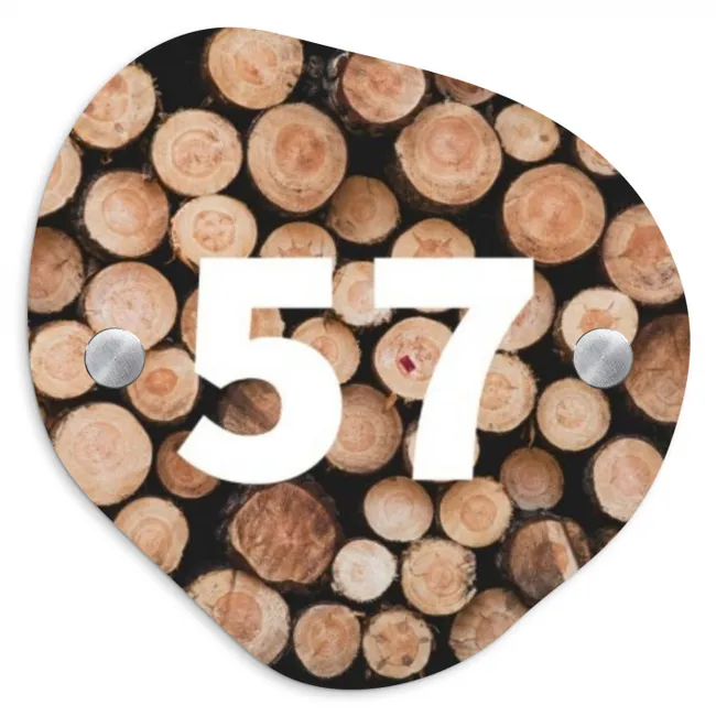 Houtstapel - Traditioneel Naambord Organisch klein -3d