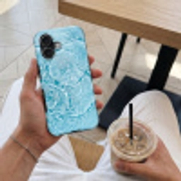 Water - Blauw - bubbels Toughcase MagSafe Apple iPhone 17 klein -Sfeer1M