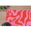 Abstract - Patroon - Rood - Roze - Minimalistisch muismat rubber klein -closeup