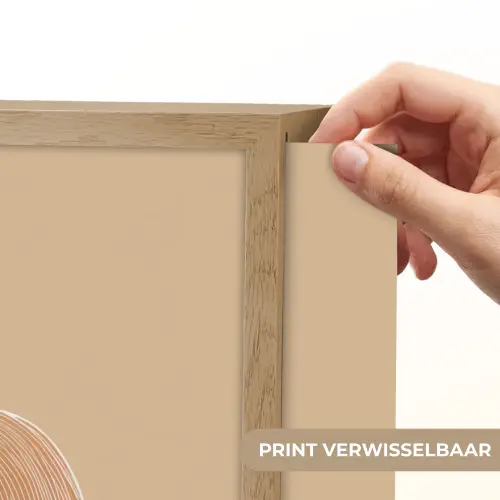 Perzik - Lijntekening - Pit - Beige Light Box met batterij (Wandlamp) middel -USP_websiteprintNL
