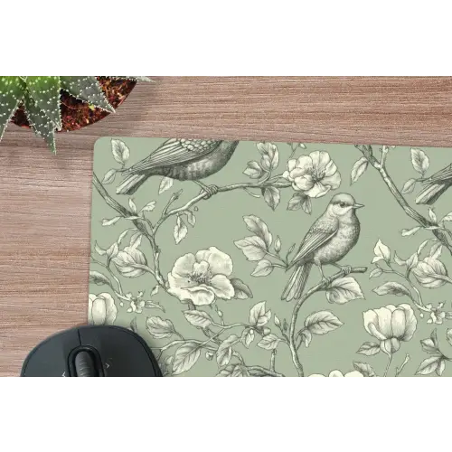 Klassiek - Botanisch - Groen muismat rubber klein 262 -closeup