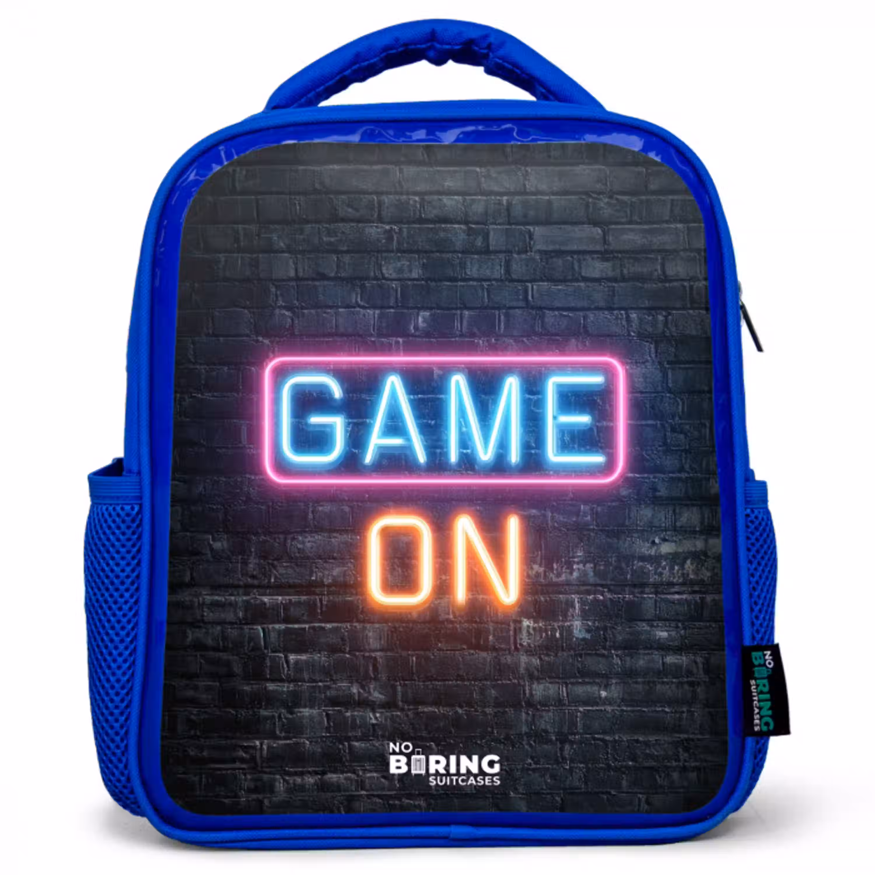 Game - Letters - Neon Kinderrugzak - Blauw middel -3d