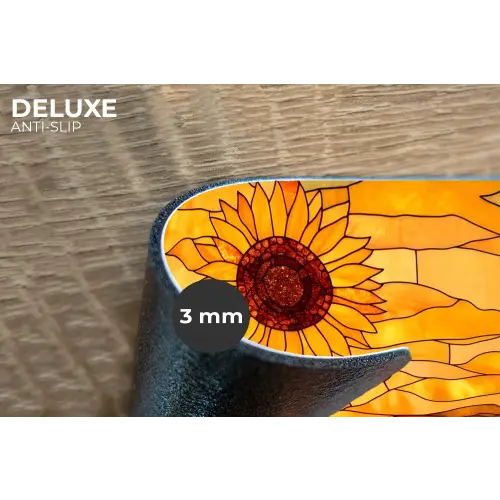 Zonnebloem - Mozaïek - Zonsondergang - Geel Placemat vinyl groot -closeup