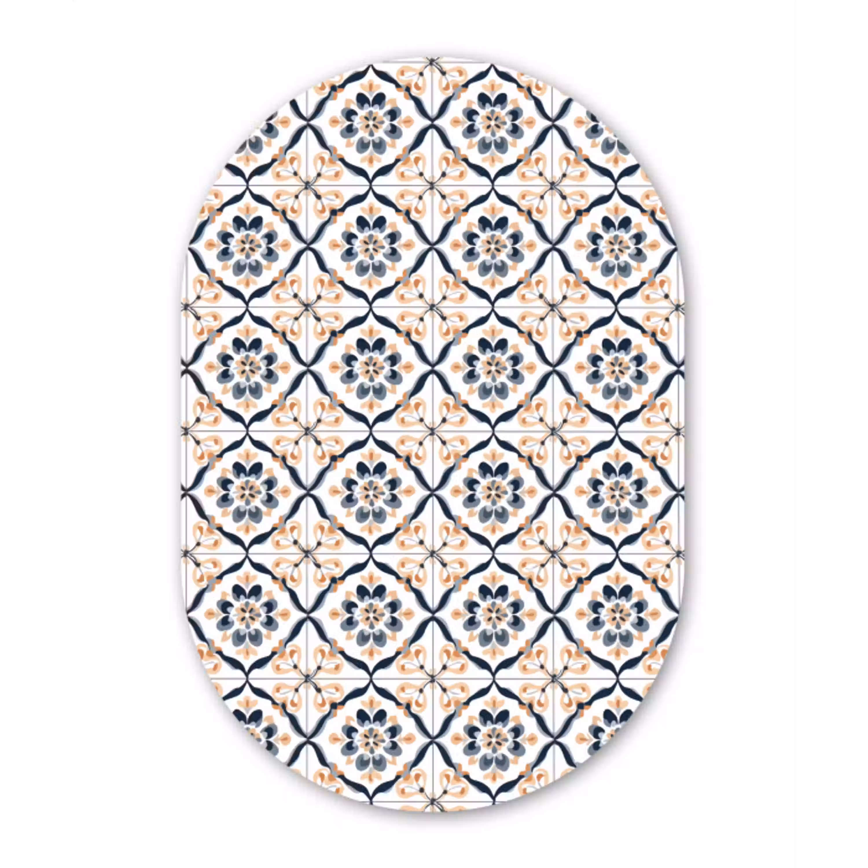 Bladvorm - Patroon - Kleurrijk Wandcirkel Ovaal Aluminium middel 839 -3d