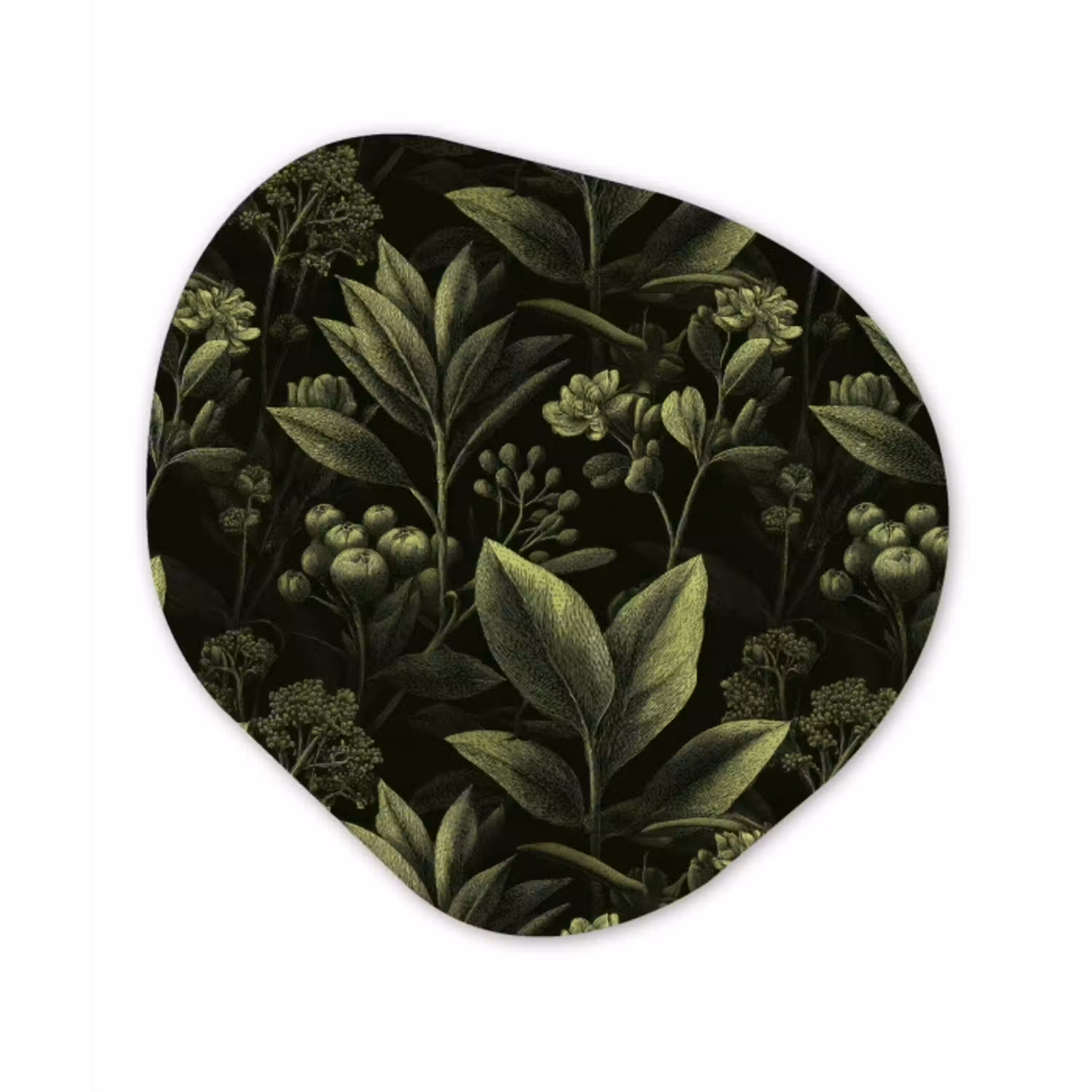 Klassiek - Donker - Botanisch - Planten Wandcirkel Organisch Forex 3mm klein 629 -3d