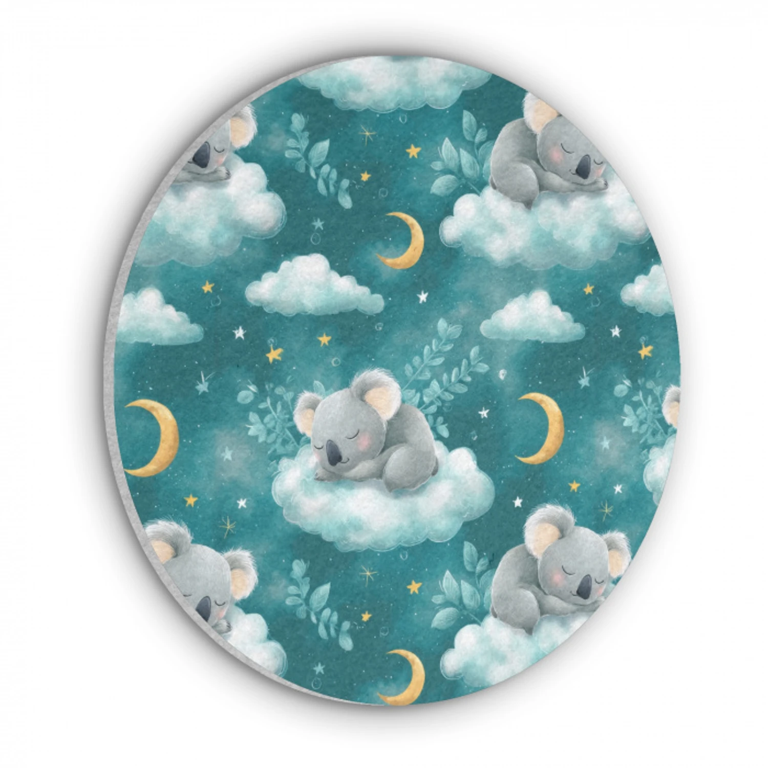 Koala's - Betoverend - Blauw Akoestische PET Vilt - Rond klein 838 -3d