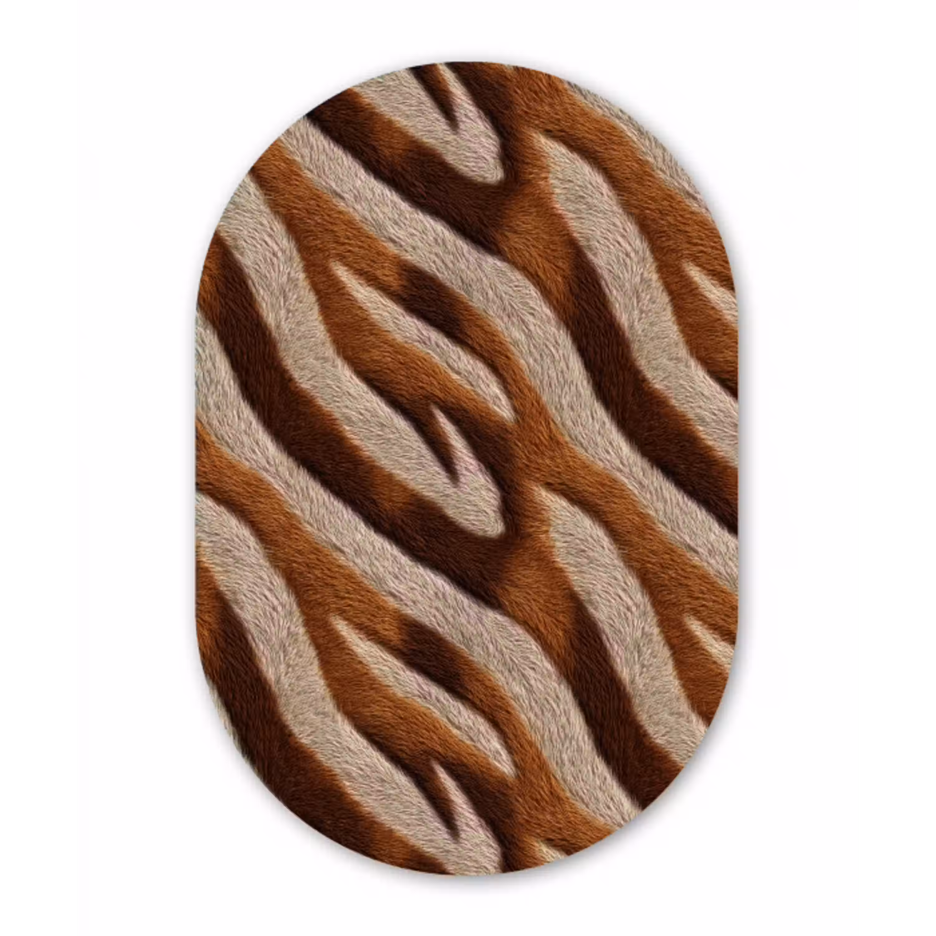 Zebra - Bruin - Patroon Wandcirkel Ovaal Aluminium middel 839 -3d
