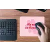 No rain no flowers - Bloem - Roze muismat rubber klein -toetsenbord