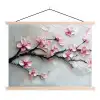 Bloesem - Kunstzinnig - Roze - Sakura textielposter latten blank klein -3d